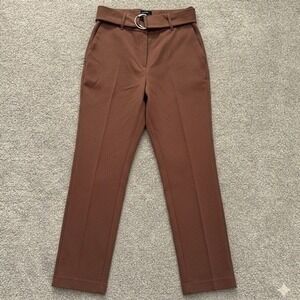 Jules & Leopold Dress Pants Womens Small Brown Belted Tapered Career Office